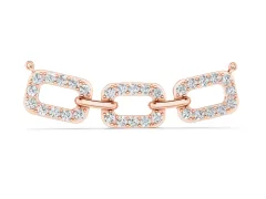 Pavé Cushion Link Pendant Set in Rose gold with Shared Prong Setting
