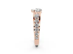 Heart Cut Diamond Pavé Engagement Ring Set in Rose gold with Prong Setting