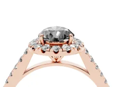 Fancy Black Pear Cut Diamond Halo Pavé Engagement Ring Set in Rose gold with Prong Setting