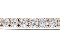 Round Cut Diamond Tennis Bracelet Set in Rose gold with Box Chain and Four-Prong Setting