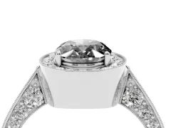 Fancy Black Oval Cut Diamond Halo Engagement Ring Set in Platinum with Accent Split Shank Band