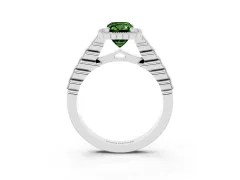 Fancy Green Radiant Cut Diamond Halo Ring Set in Platinum with Pavé Milgrain Band