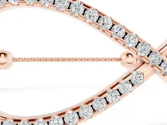 Round Diamond Pavé Infinity Chain Bracelet Set in Rose gold with Bezel Setting