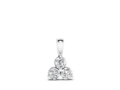 Triangular Cluster Round Diamond Pendant Set in Silver with Prong Setting