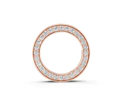 Round Diamond Pavé Circle Pendant Set in Rose gold with Polished Edges