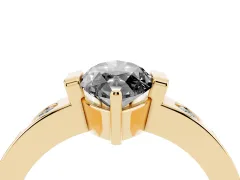 Fancy Black Marquise Cut Diamond Channel-Set Band Ring Set in Yellow gold with Bezel Prong Setting