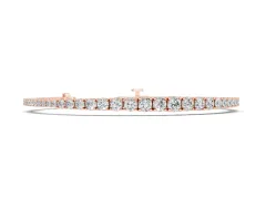 Round Diamond Four-Prong Tennis Bracelet Set in Rose gold