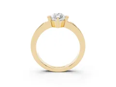 Marquise Cut Diamond Channel-Set Band Ring Set in Yellow gold with Bezel Prong Setting