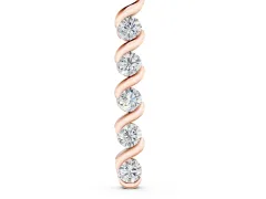 Round Diamond Spiral Twist Pendant Set in Rose gold with Five Prong-Set Stones