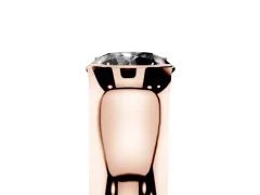 Fancy Black Round Cut Diamond Bezel Solitaire Ring Set in Rose gold with Wide Band