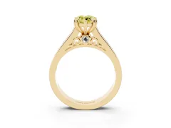 Fancy Yellow Marquise Cut Diamond Channel Set Solitaire Engagement Ring Set in Yellow gold with Prong Setting