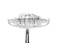 Pear Cut Diamond Cluster Halo Ring Set in Platinum with Marquise and Round Accents
