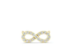 Infinity Pendant Set in Yellow gold with Round Diamond Pavé Loop