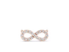 Infinity Pendant Set in Rose gold with Round Cut Pavé Diamonds
