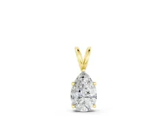 Pear Cut Solitaire Pendant Set in Yellow gold with Three-Prong Setting