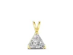 Trillion Diamond Pendant Set in Yellow gold with Bezel Setting