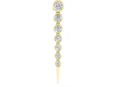 Round Diamond Graduated Drop Necklace Set in Yellow gold with Bezel Setting