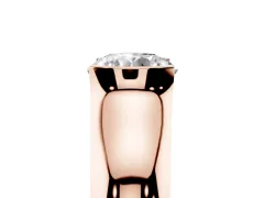 Round Cut Diamond Bezel Solitaire Ring Set in Rose gold with Wide Band