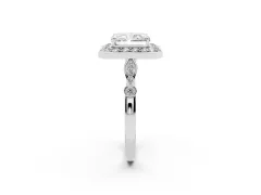 Radiant Cut Diamond Halo Engagement Ring Set in Silver with Twisted Band and Prong Setting