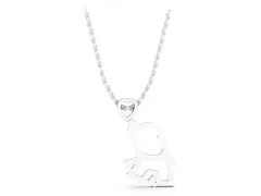 Elephant Heart Pendant Set in Silver with Polished Finish