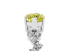 Fancy Yellow Marquise Cut Diamond Ring Set in Silver with Scattered Round Accents