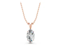 Marquise Diamond Solitaire Pendant Set in Rose gold with Prong Setting