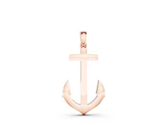 Anchor Pendant Set in Rose gold with Bezel-Set Round Diamond