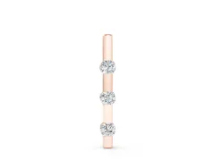 Three-Stone Round Diamond Bar Pendant Set in Rose gold with Channel Setting