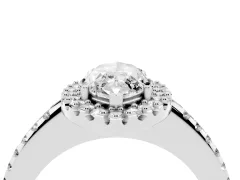 Marquise Cut Diamond Pavé Halo Ring Set in Platinum with Prong Setting