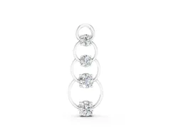 Round Diamond Cascading Circle Pendant Set in Silver with Four-Prong Setting