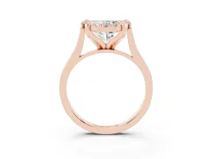 Heart Cut Diamond Cluster Halo Solitaire Ring Set in Rose gold with Prong Setting