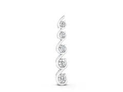 Round Diamond S-Curve Pendant Set in Silver with Five Prong-Set Stones