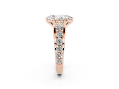 Marquise Cut Diamond Pavé Engagement Ring Set in Rose gold with Prong Setting