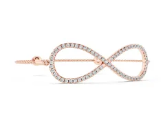 Round Diamond Pavé Infinity Chain Bracelet Set in Rose gold with Bezel Setting
