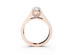 Marquise Cut Diamond Solitaire Pavé Engagement Ring Set in Rose gold with Prong Setting