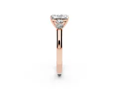 Radiant Cut Diamond Five-Stone Prong Set Band Ring Set in Rose gold with Polished Band