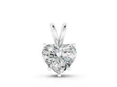 Heart Diamond Solitaire Pendant Set in White gold with Four-Prong Setting