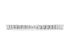 Round Diamond Spiral Tennis Bracelet Set in White gold with Prong Setting