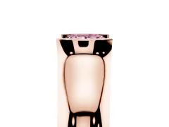 Fancy Pink Princess Cut Diamond Bezel Solitaire Ring Set in Rose gold with Wide Band