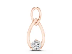 Infinity Teardrop Pendant Set in Rose gold with Bezel-Set Round Diamond
