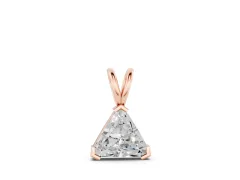 Trillion Diamond Pendant Set in Rose gold with Bezel Setting