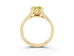 Fancy Yellow Heart Cut Diamond Bezel-Set Solitaire Ring Set in Yellow gold with Channel-Set Band