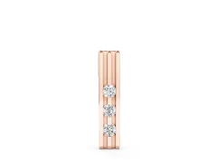 Three-Stone Round Diamond Channel Set Pendant Set in Rose gold with Polished Framework