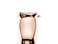 Fancy Pink Pear Cut Diamond Bezel Solitaire Ring Set in Rose gold with Wide Band