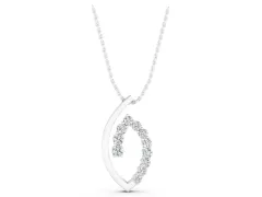 Marquise-Shape Pendant Set in White gold with Prong-Set Round Diamonds
