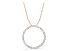 Round Diamond Eternity Pendant Set in Rose gold with Raised Prong Setting
