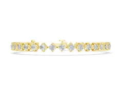 Princess Cut Diamond Tennis Bracelet Set in Yellow gold with Square Prong Setting