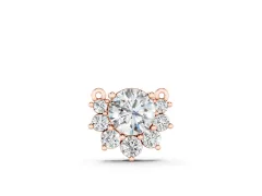 Round Cluster Diamond Pendant Set in Rose gold with Prong-Set Halo Ring
