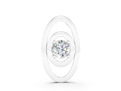 Round Diamond Bezel Pendant Set in White gold with Double Halo