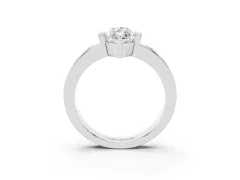 Marquise Cut Diamond Channel-Set Band Ring Set in White gold with Bezel Prong Setting